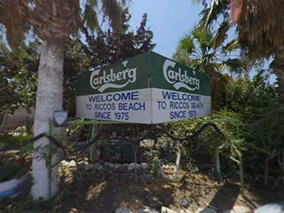 Front of Riccos Beach Bar